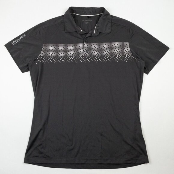 Galvin Green Ventil8 Golf Polo Men's XL Gray Pink Geometric Print Shirt - Picture 2 of 12